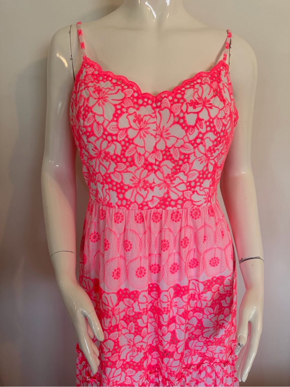 Lilly Pulitzer Kyla Embroidered Eyelet Sleeveless Maxi Dress Size 10 - Picture 4 of 10